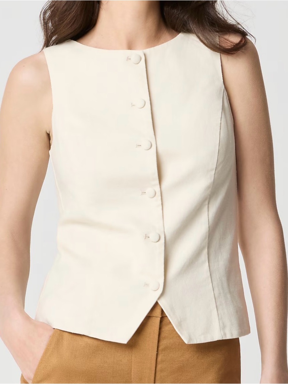 NWT J. Crew Linen-cotton blend vest